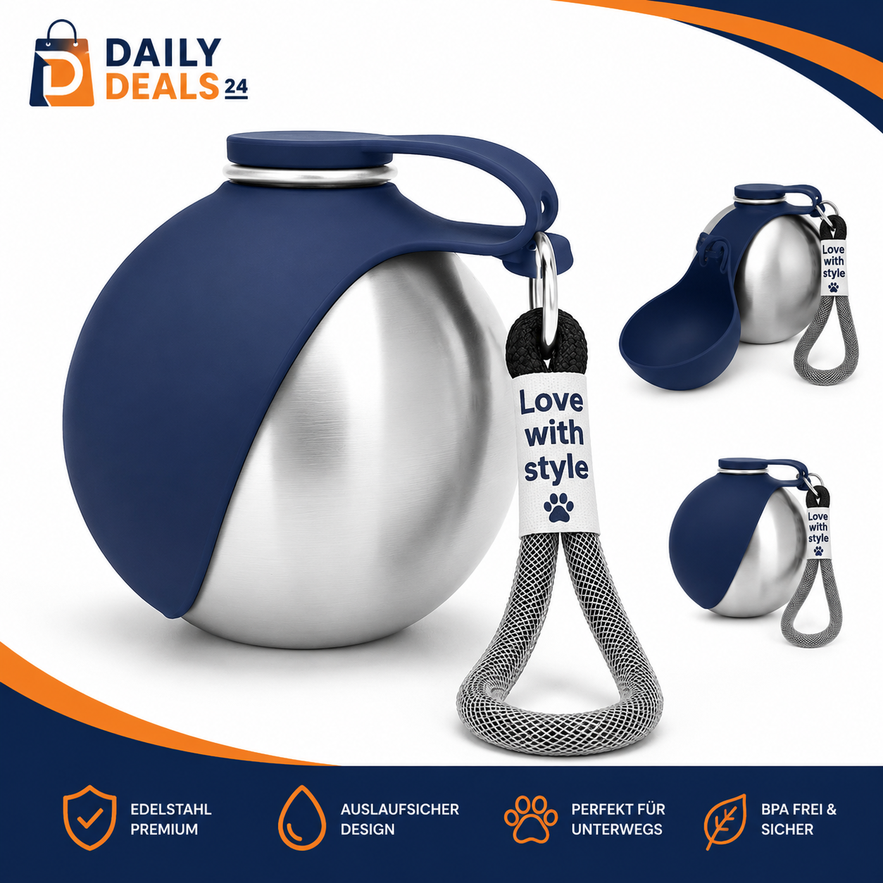 2-in-1 Dog Water Bottle with Integrated Bowl
