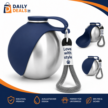 2-in-1 Dog Water Bottle with Integrated Bowl