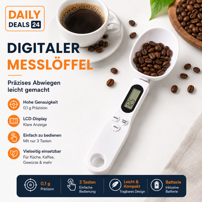 Digitaler Messlöffel mit LCD-Display | Präzise Küchenwaage für Kochen & Backen